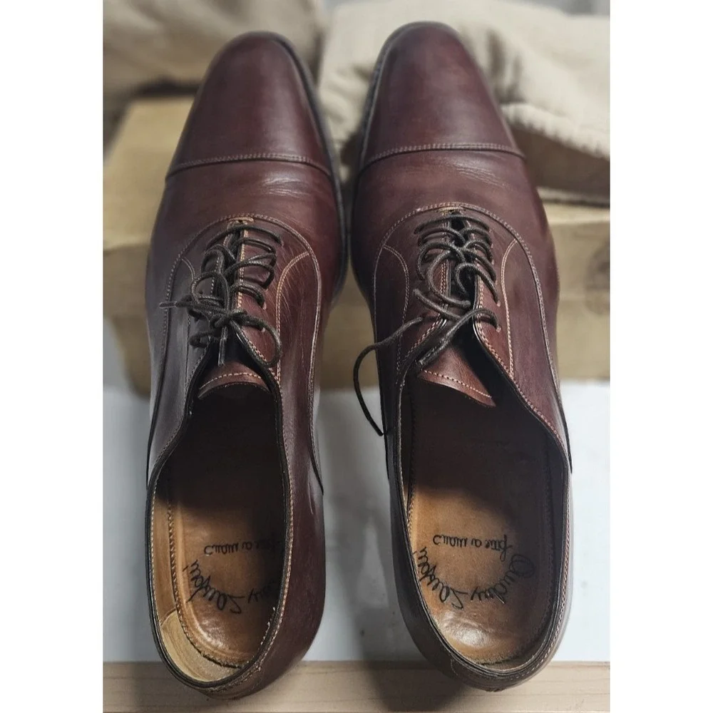 VTG SANTONI Andrea Santoni Italian handmade oxford lacing brown mens 12D